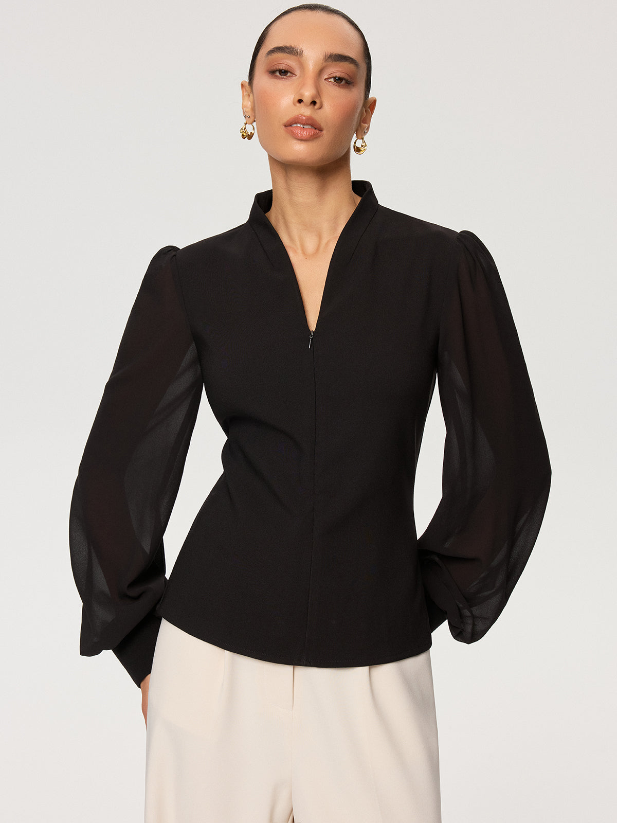 HiverCo™ | Blouse à manches en mousseline