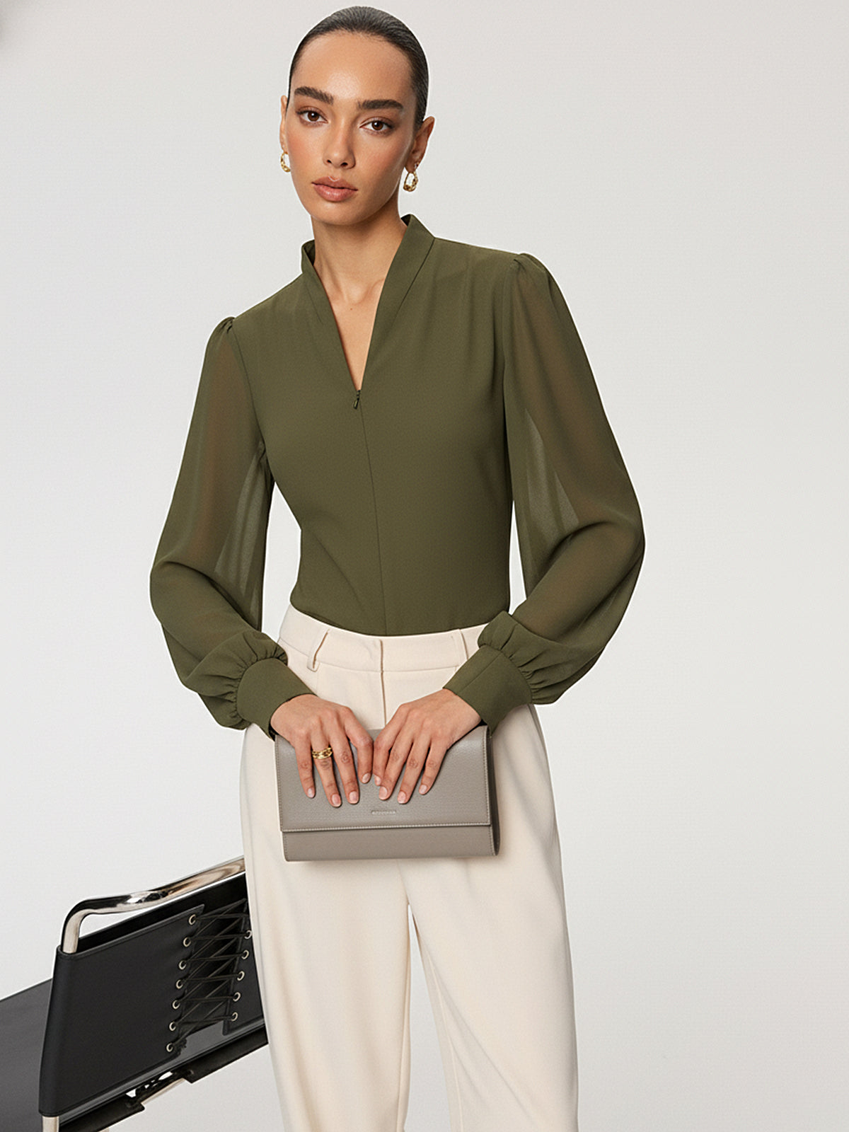 HiverCo™ | Blouse à manches en mousseline