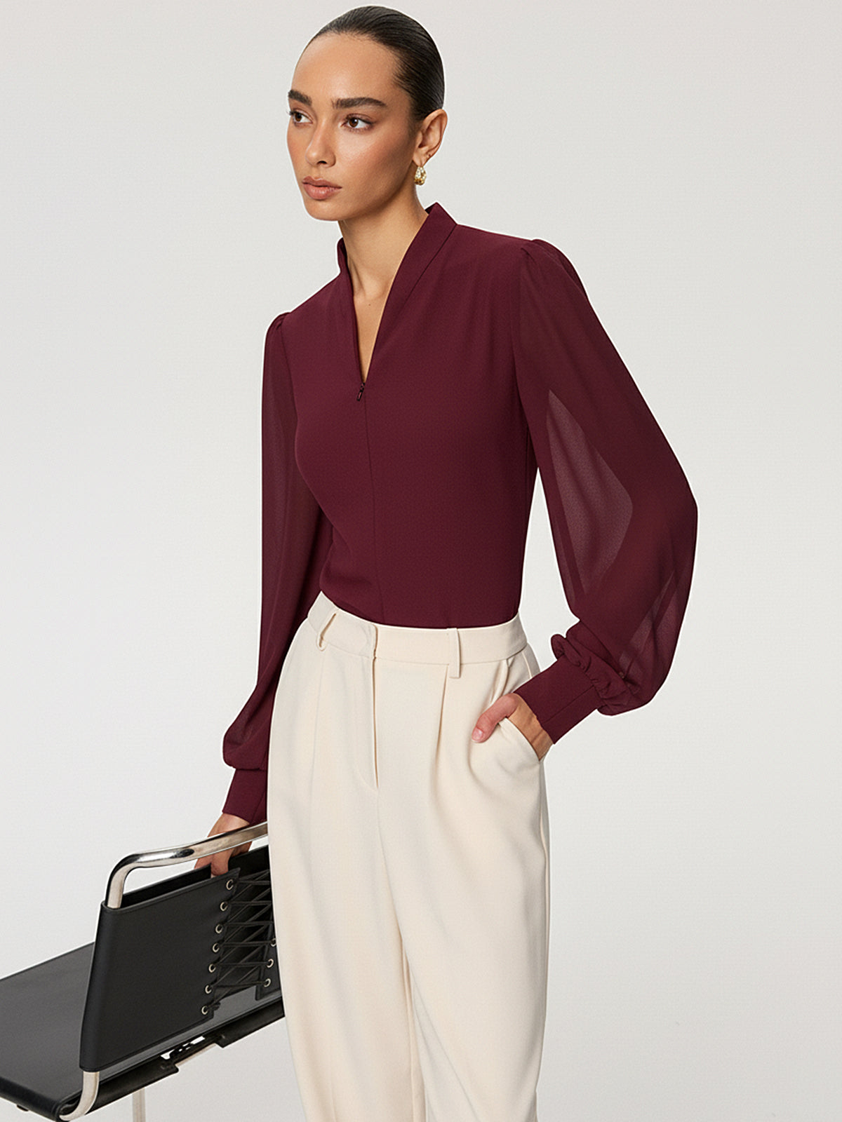 HiverCo™ | Blouse à manches en mousseline